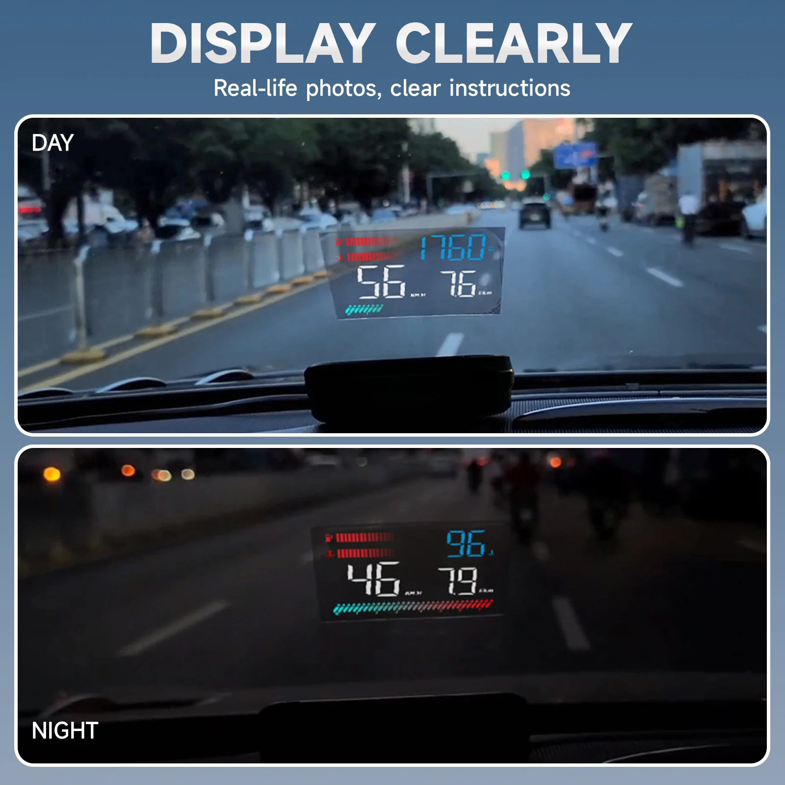 디지털 속도계 RPM 전압 터보 압력 오일 온도 시간 게이지 자동차 헤드업 디스플레이 P16 OBD2 TFT LCD 컬러 스크린