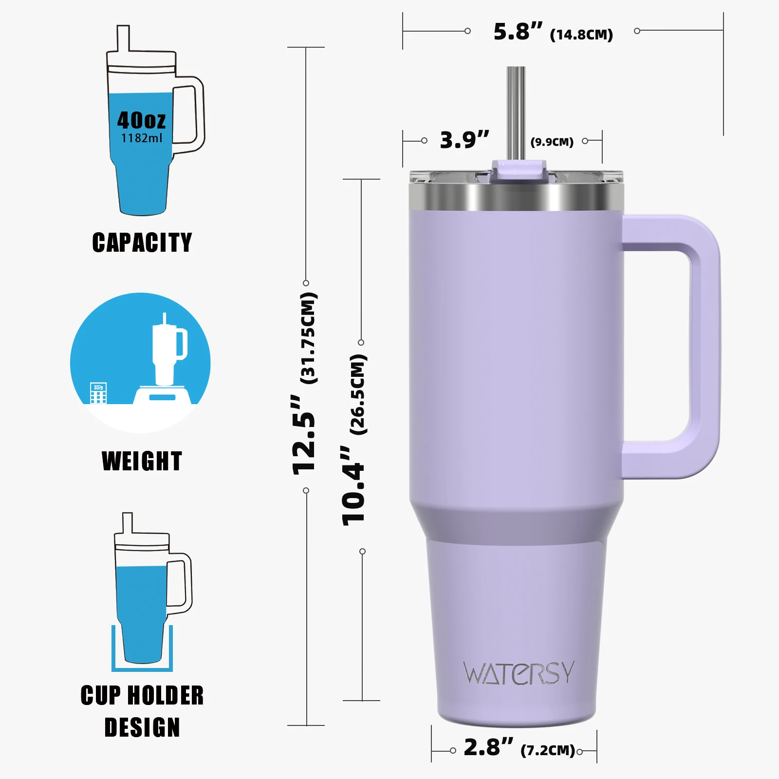40oz Insulated Tumbler with Straw 4