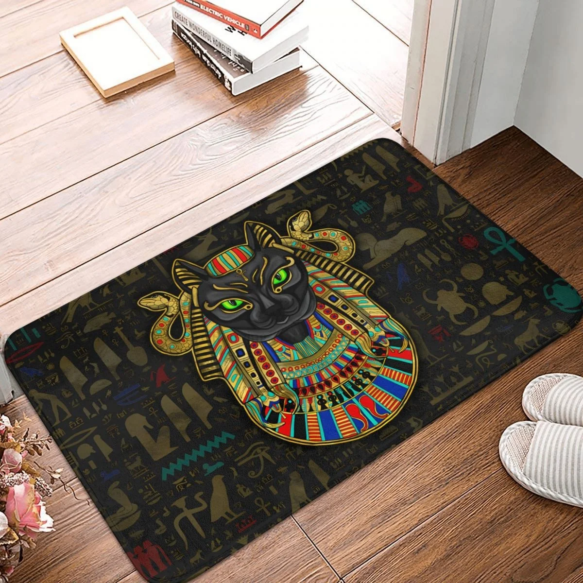 

Противоскользящий кухонный коврик с изображением египетского кота, напольный ковер с изображением кошки и змеи, коврик для входной двери, домашний декор