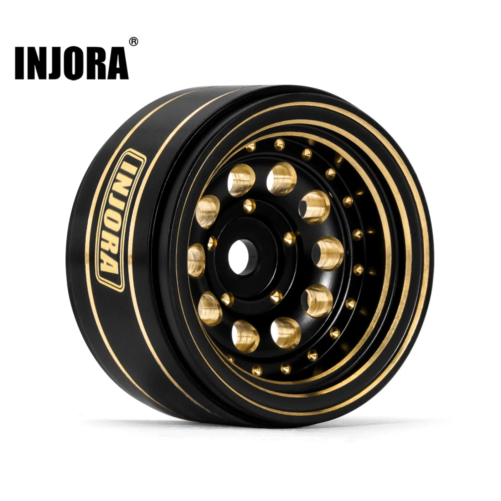 INJORA 1.0 Plus messing beadlock velgen 43 g/stuk 6-spaken velgen voor TRX4M SCX24 FCX24 1/24 1/18 RC Crawler, 4 stuks