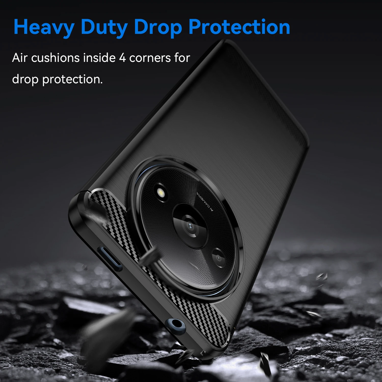 For Xiaomi Redmi A3 Case For Redmi A3 Cover 6.71 inch Carbon Fiber Shockproof Silicone Bumper For Xiaomi Redmi A3 4G Fundas 6