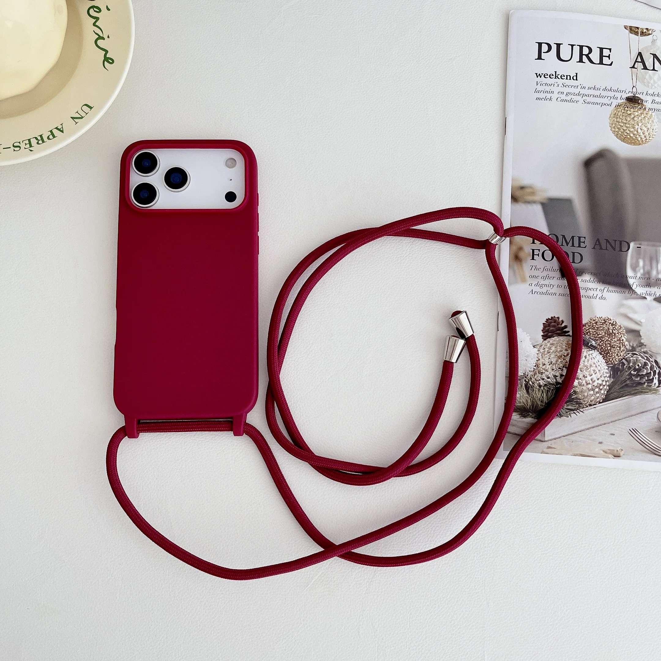 Crossbody Lanyard Cord Silicone Phone Case with Necklace Strap