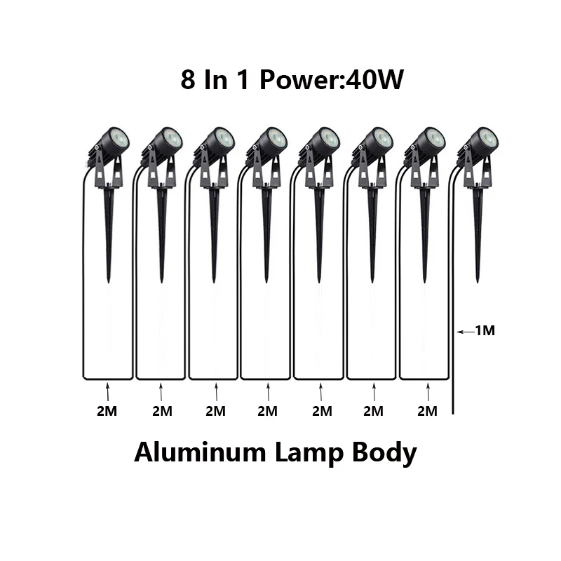 10/8/6 IN 1 Led Garden Light Lawn Light Ip65 Waterproof Garden Decoration DC24V To 110V220V 50W30W Landscape Peak Light Spotligh