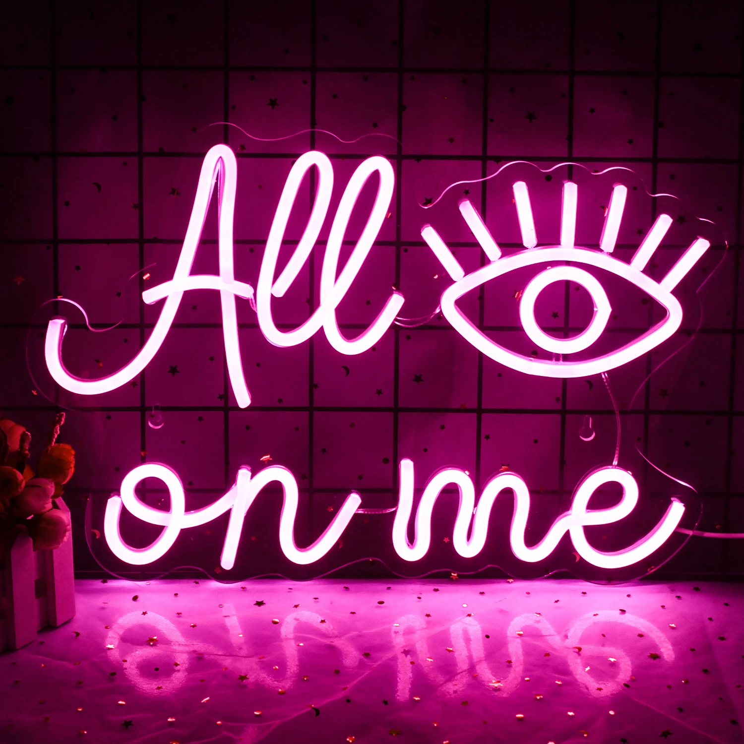 Ineonlife Eyes Are On Me Neon Sign Custom Light Led Lamp USB Acrylic Street RoomHome Shop Bar Party Personality Wall Decor Gift