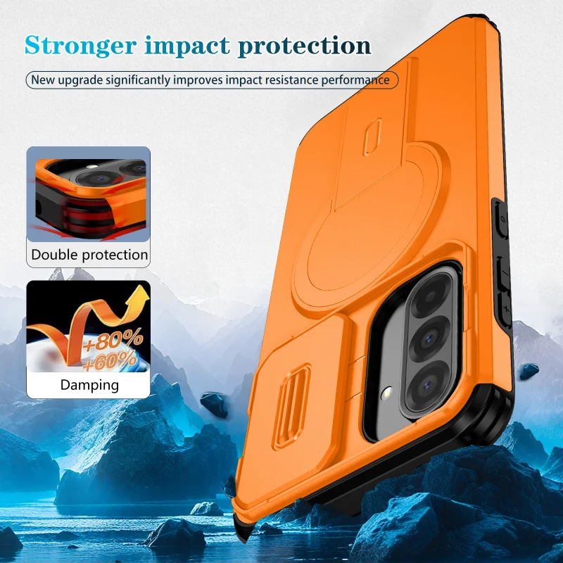 Heavy-Duty Armored Magnetic Case with Sliding Window Bracket