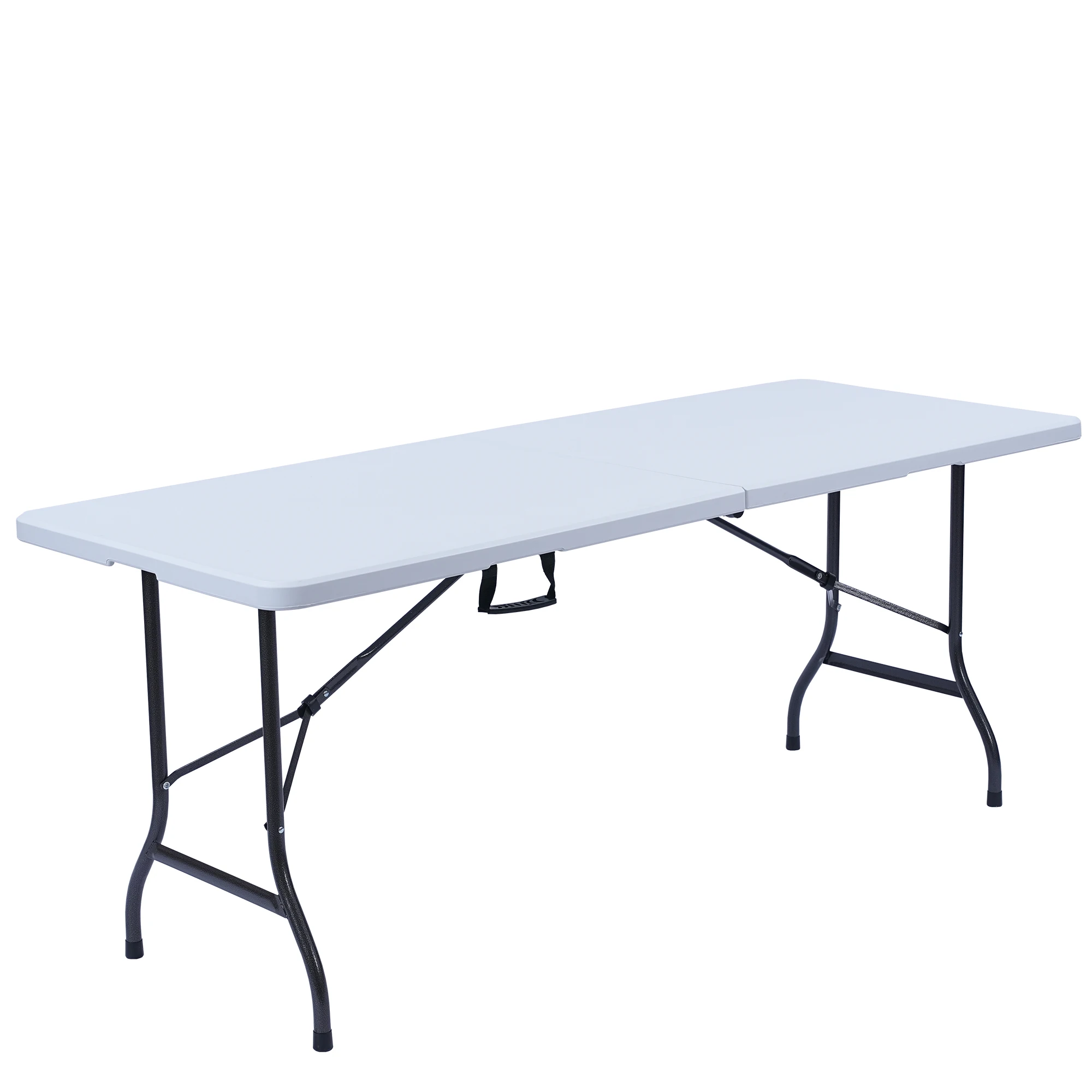 

6 Ft Portable Folding Table, Fold-in-Half Plastic Card Table Dinging Table Garden Table