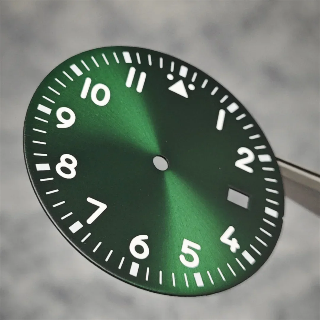 33.8mm Watch Dial Sun Pattern Watch Face Green Luminous Single Date Accessories NH35/36/4R Movement watch dial accessories watch face accessories