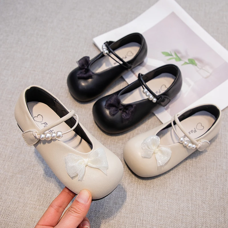 Girls Non Slip Summer Flats Shoes with Beaded Bow