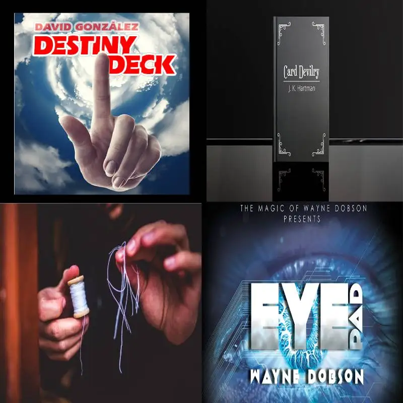 

Card Devilry by J.K. Hartman,The Thread El Hilo by Javi Benitez,Destiny Deck by David Gonzalez,EyePad by Wayne Dobson Magic