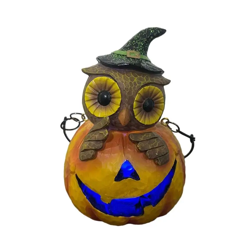 

Cute Owl Desk Lamp LED Pumpkin Light For Tree Yard Pathway Patio Ornament Courtyard Decor With Carrying Handle Garden Lights
