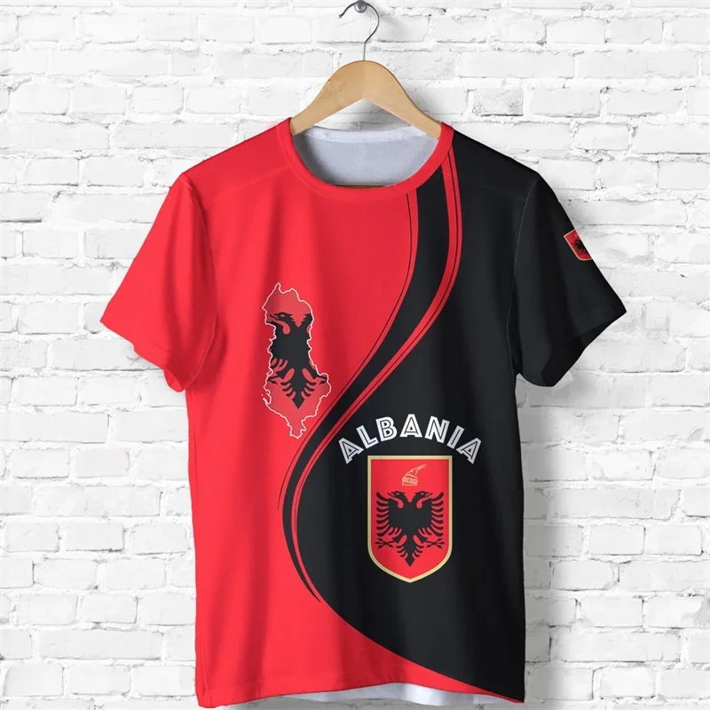 Albanien Herren- und Damen-T-Shirts 3D Fußball-Uniformen Outdoor-Sport Fitness Wettkampf-Training Schnelltrocknende Atmungsaktive Streetwear – Detail 12