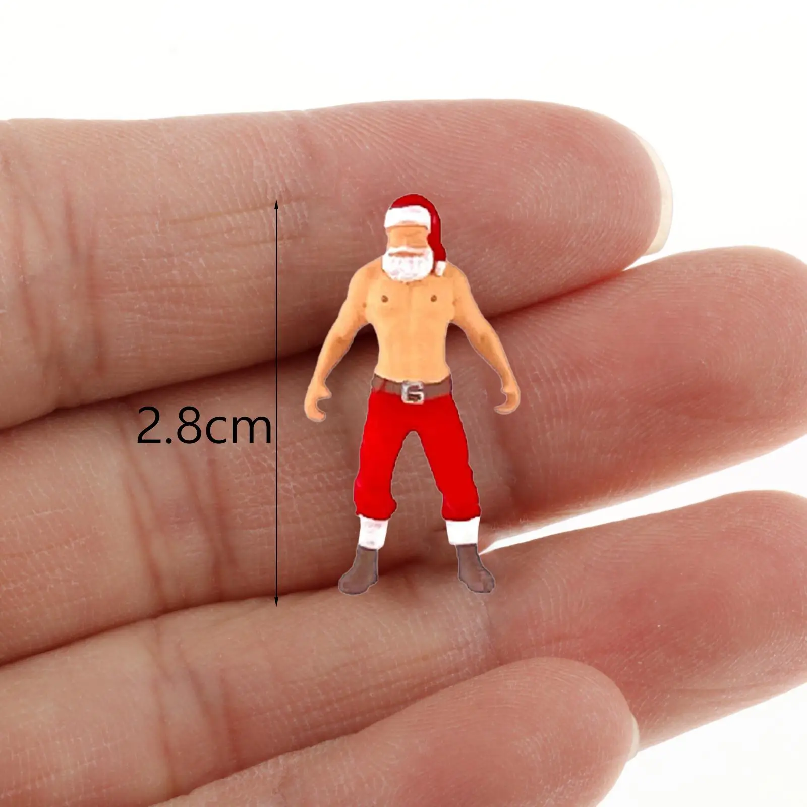 1/64 Christmas Scenes Resin Figure Scene Props Doll Figures Handpainted Miniature Figurines Santa Claus for Dollhouse Layout