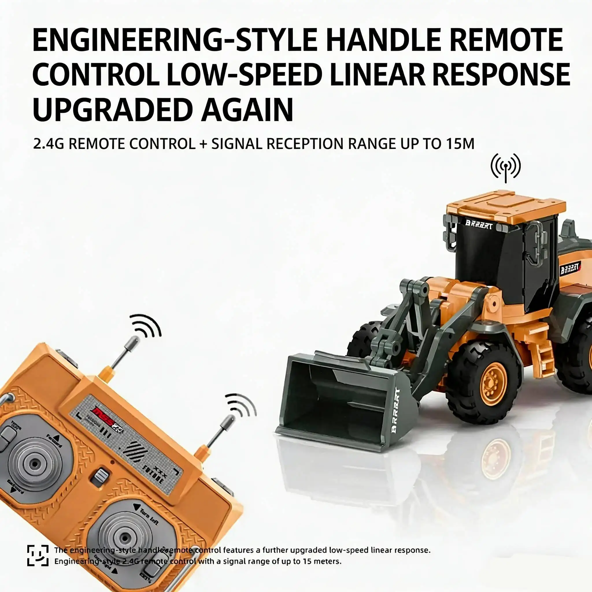 Mini Bulldozer RC 1/64 - Véhicule de Construction Télécommandé