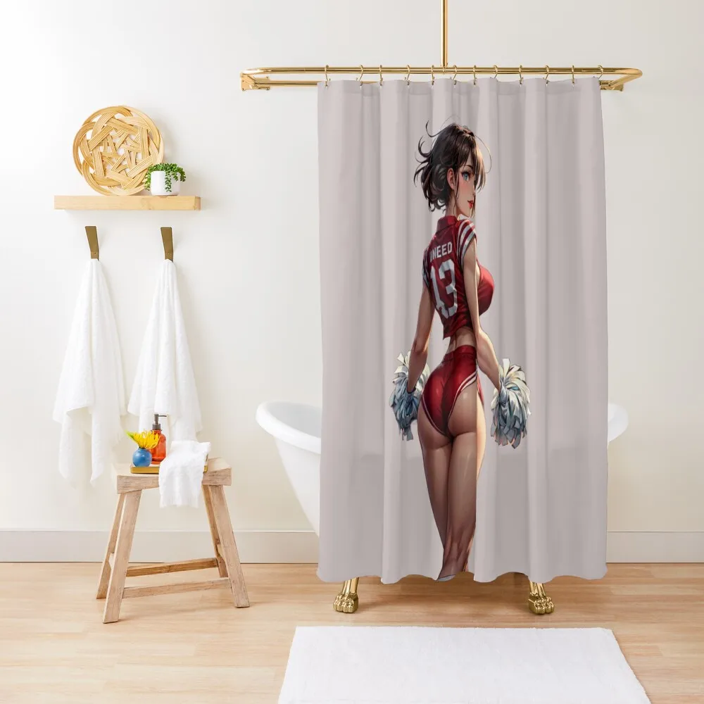 

Anime Sticker: Anime Cheerleader 01 Shower Curtain Bathroom Shower Cute Shower For Bathroom Elegant Bathroom Curtain