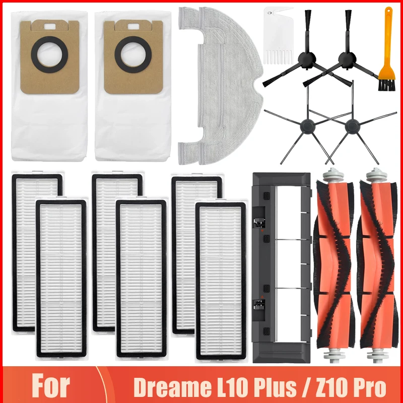 

Mop Cloth Rags Parts For Dreame L10 Plus / Z10 Pro Robot Vacuum Cleaner Main / Side Brush Cover Dust Bag Hepa Filter Accessories