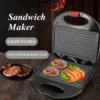 110V Panini Press Grill Nonstick Panini Sandwich Maker Double Sided Indoor Grill Sandwich Toaster for Cooking Baking 750W 4