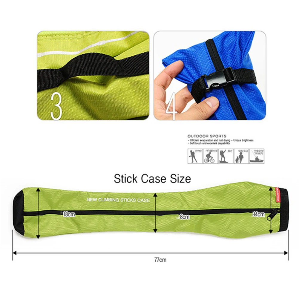 Hiking Stick Carry Bag Waterproof Trekking Pole Storage Pouch Walking Pole Bag External Hiking Storage