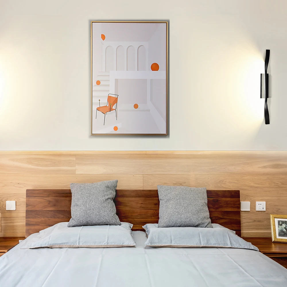 

Modern Minimalist Wall Lamps Living Room Bedroom Bedside Luster AC90V-260V LED Indoor black white Lamp Aisle Lighting decoration