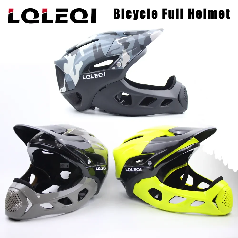 

LQLEQI Mountain Bike Helmet Off-Road Cycling Integral Full Face Mountain Bike Helmet Sports Cap Men's Lightweight Size 58-62cm