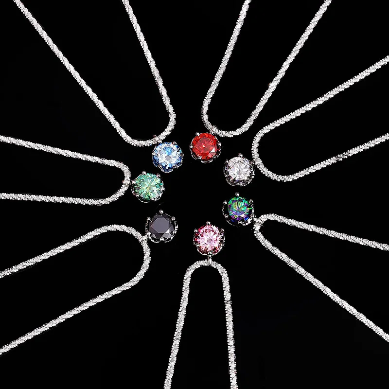 

Gjwj Chroma Moissanite Necklace for Women 925 Sterling Silver Original 2 Carat D Color Diamond Fine Jewelry Wedding Party Gift