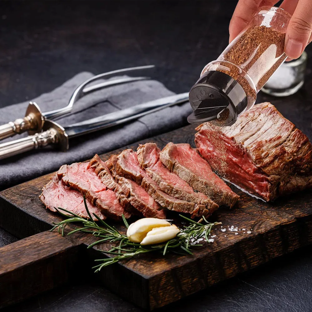 1PCS Jars for spices Salt and Pepper Shaker Seasoning Jar spice organizer Plastic Barbecue Condiment Kitchen Gadget Tool