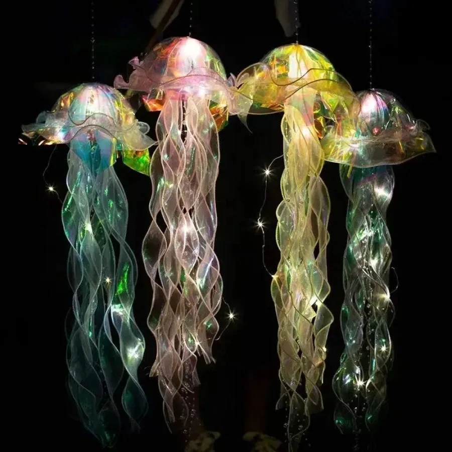 Lamp Flower Lamp Bedroom Night Light Glowing Jellyfish for Home Garden Party Festival Atmosphere Decoration Creative Gifts