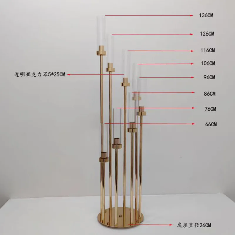Description Picture 3 of itemMetal Candle Holders Candlestick Round Base Wedding Table Centerpiece Candelabra Pillar Stand Road Lead Party Decoration