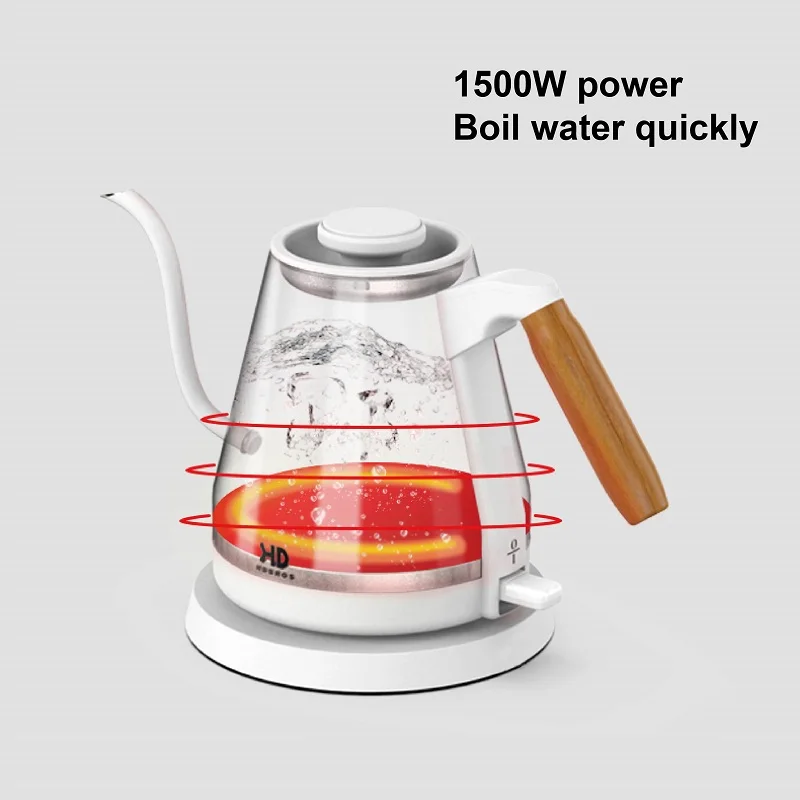 1500W Electric Gooseneck Coffee Pot Home Electric Kettle Auto Power Off 800ml Kung Fu Teapot Suitable For Tea/Coffee Office Po 4