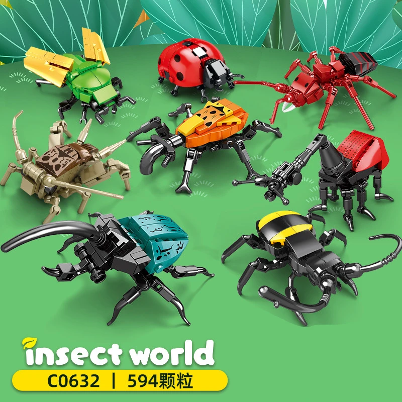 

Creative And Interesting Simulated Insect Decompression Ornaments Building Blocks Bricks Toys Gifts