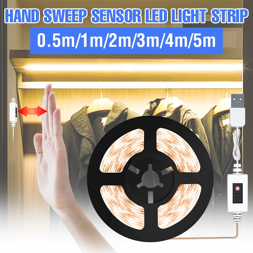 

LED Strip 5V Hand Sweep Strip Lights USB Dimmable Atmosphere Lamp 0.5 1 2 3 4 5M Indoor Living Room Lighting Decoration Lights