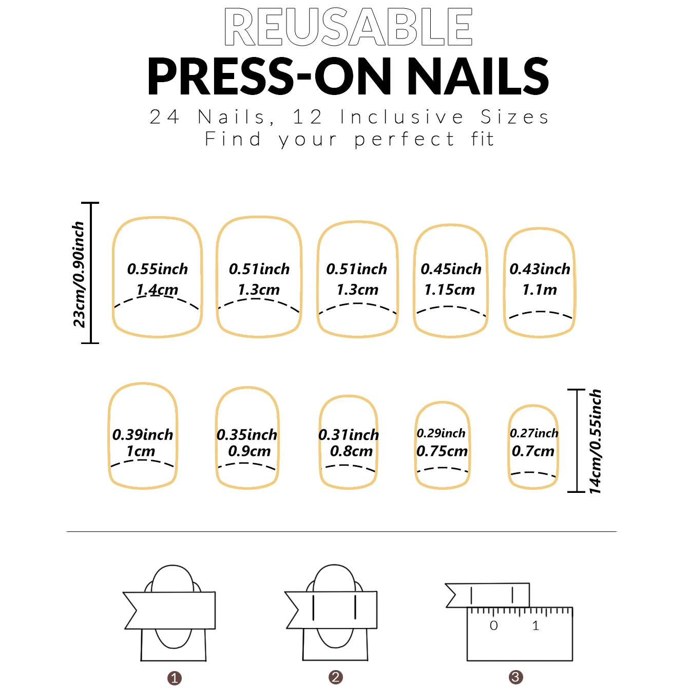 Faux Ongles Français Courts À Rayures Minimalistes Avec Lime_voghion.com