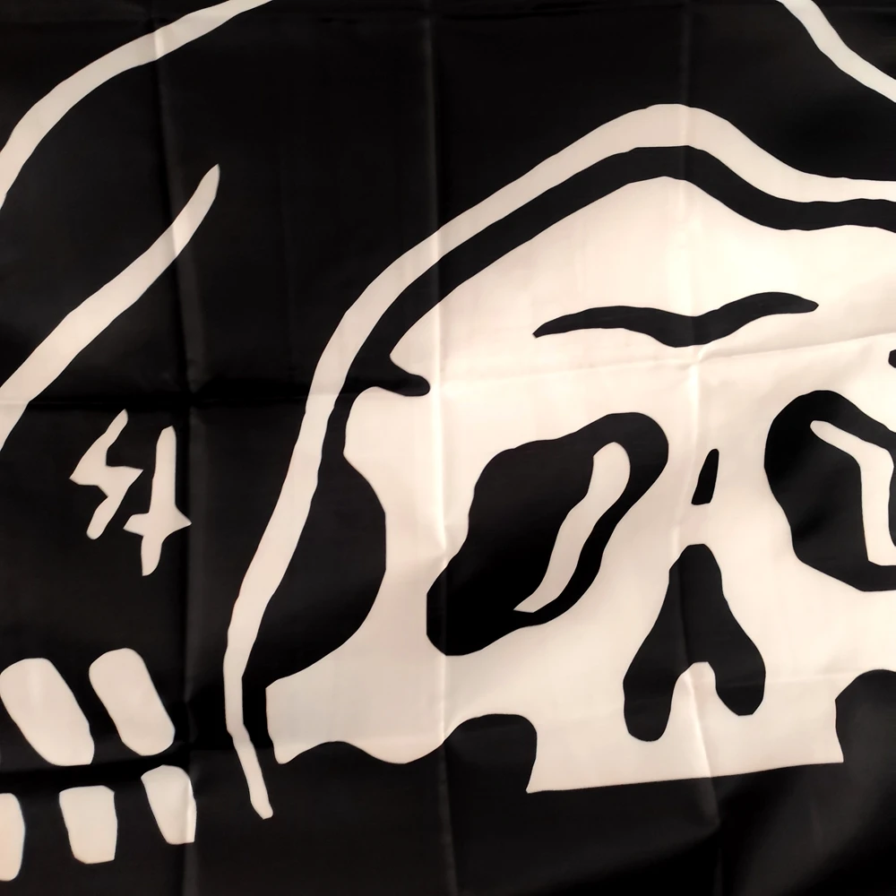 Totenkopf-Piraten-Flagge, Polyester, für draußen und drinnen, Garten, Party-Dekoration, langlebiges Banner, 90 x 150 cm – Detail 2
