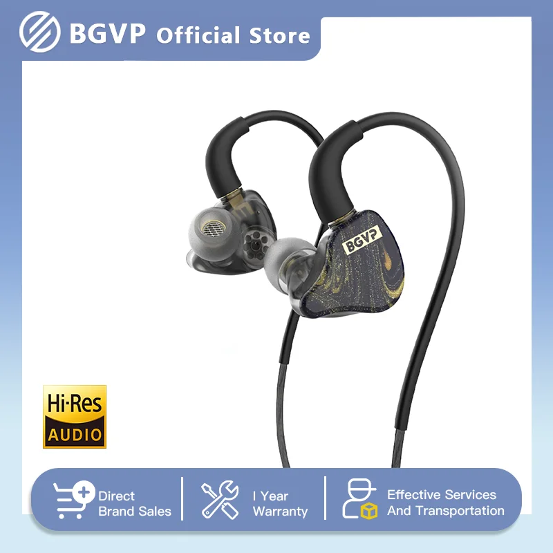 BGVP Butterfly Pro 1DD+1BA Hybrid IEM Gaming Headset HiFi Earphone Wired Iem