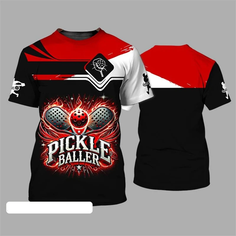 T-shirt Pickleball Sport di squadra per uomo Abbigliamento O Collo T-shirt a maniche corte Cool Fashion Pattern Design Trend Outdoor Tee Top - immagine 4