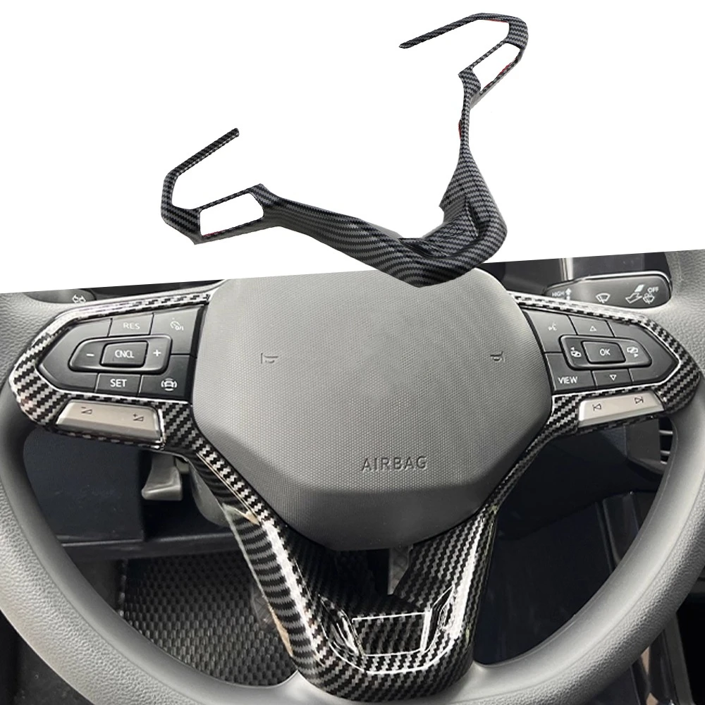 For Volkswagen VW Tiguan Touareg Jetta Golf 8 T-roc Taos Altas 2022-2025 Steering Wheel Cover Trim ABS Interior Decoration
