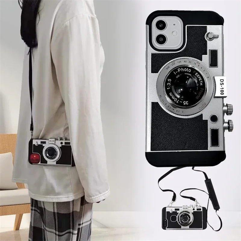 Vintage Camera Design Crossbody Lanyard Case - 3D Emily in Paris Edition