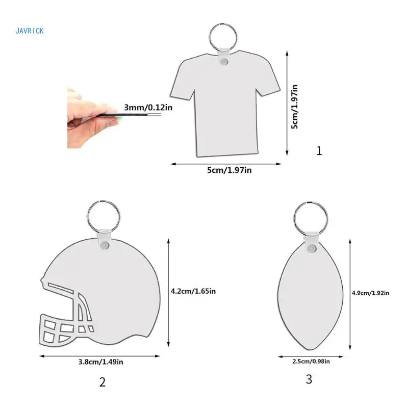 40 Pcs Sublimation Blank Keychain with Metal Keyring Heat Transfer Keychain for Christmas Children's Day Birthday Gift