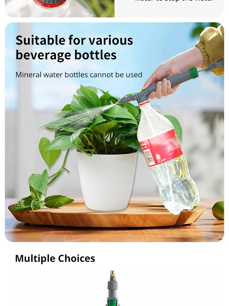 High Pressure Manual Watering Can - Adjustable Spray Bottle for Gardening