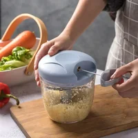 Nouveau broyeur coupe-oignon végétal accessoires de cuisine 500/900ML hachoir à viande manuel hachoir à ail rotation presse à ail 3
