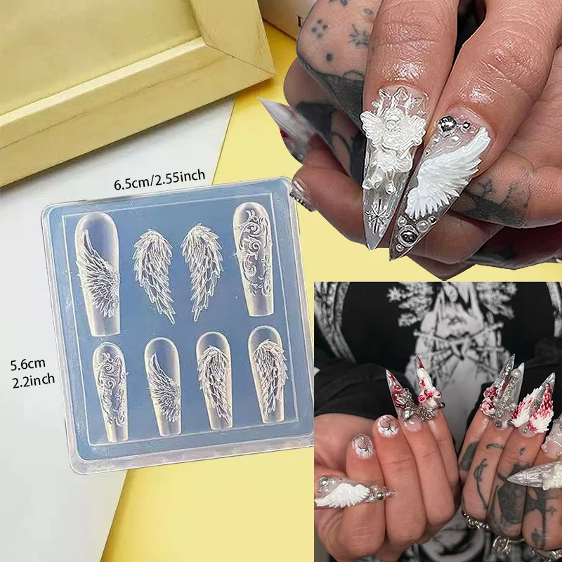 1개 뱀 3D 아크릴 몰드 은방울꽃 네일 아트 장식 네일 DIY 디자인 실리콘 네일 아트 몰드