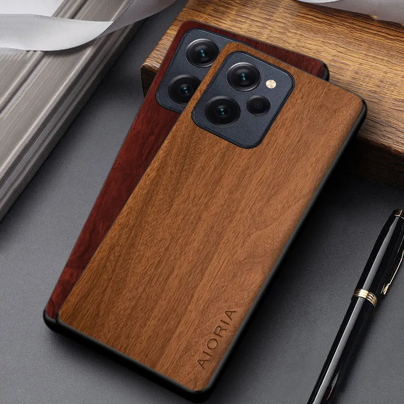 Custodia Per Xiaomi Poco X5 X6 M6 Pro 4G 5G Coque Cover In Pelle Pu Con Motivo In Legno Leggero Unico Per Custodia Poco X5 Pro Funda