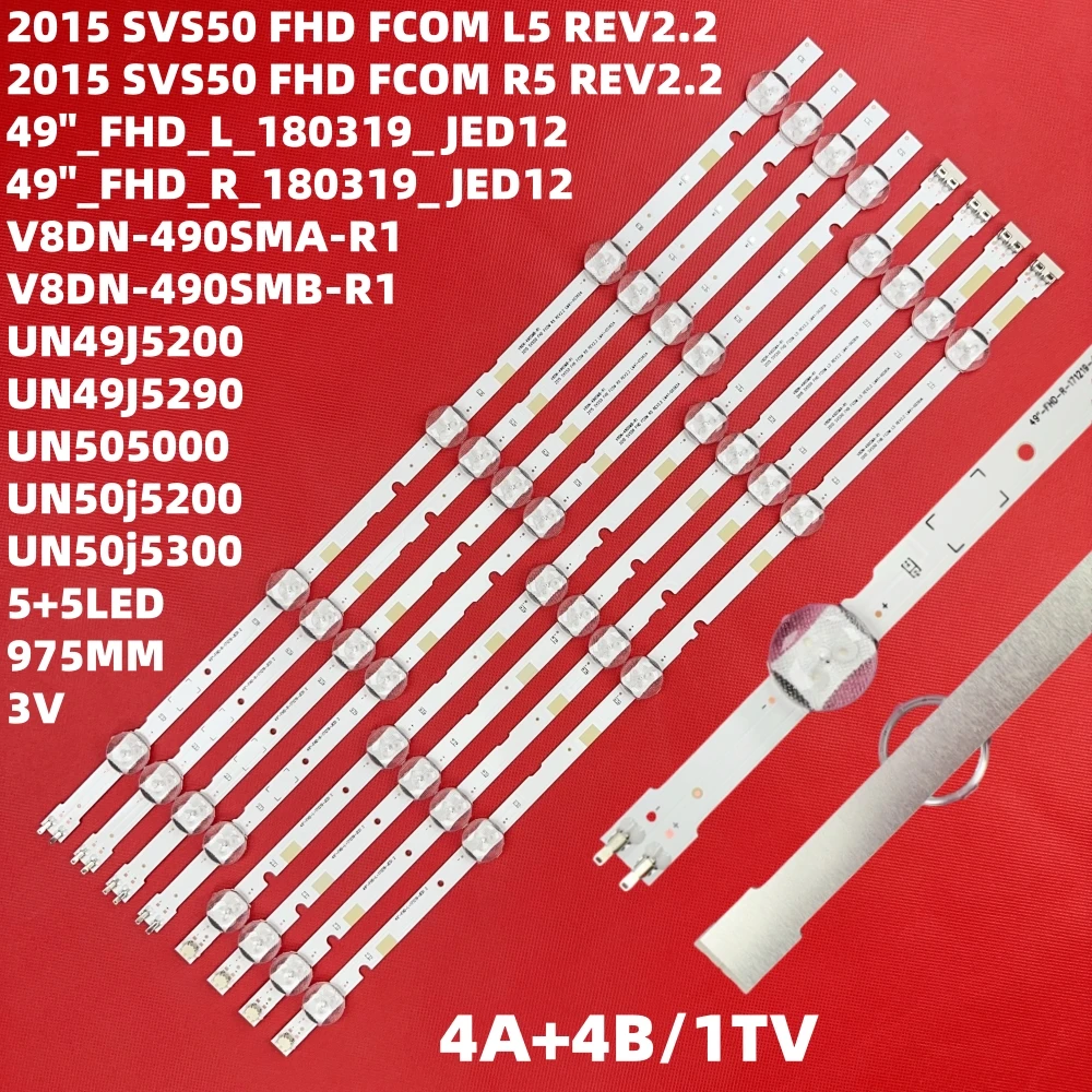 Tiras De LED Para TV UE40N5300AK Y Otros Modelos - Juego De 3 Pares, 4+4 LEDs Por Tira, Longitud 374+400 Mm, Voltaje 3V