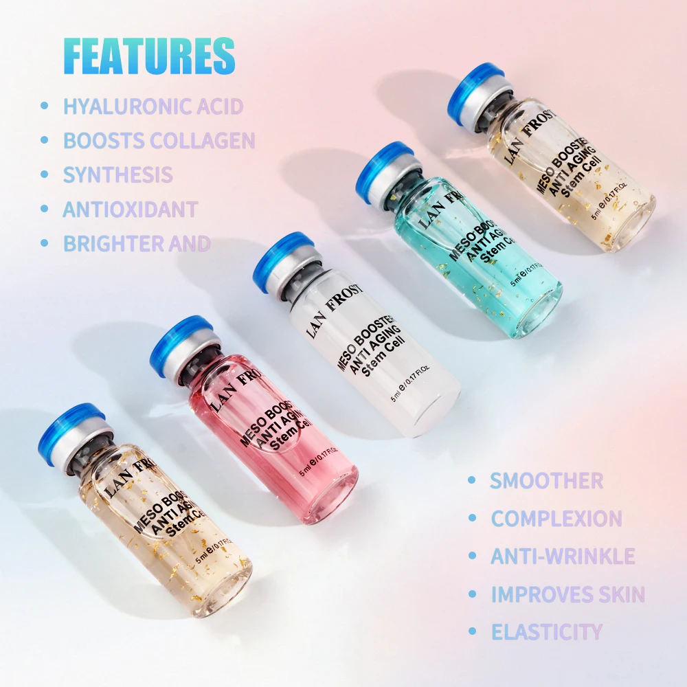 24K Gold Hyaluronic Acid Essence Set BB Cream Glow Anti-Aging Whitening Facial Serum Moisturizing Essence 10 Bottle/Box