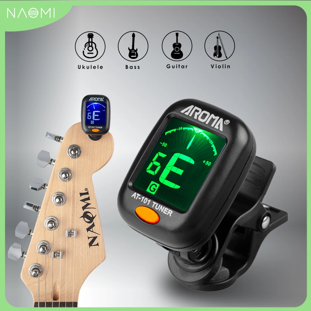 Electric Guitar Tuner Foldable Rotating Clip High Sensitivity Violin Tuner Violin Cover Bag Ukulele Guitar Parts & Accessories