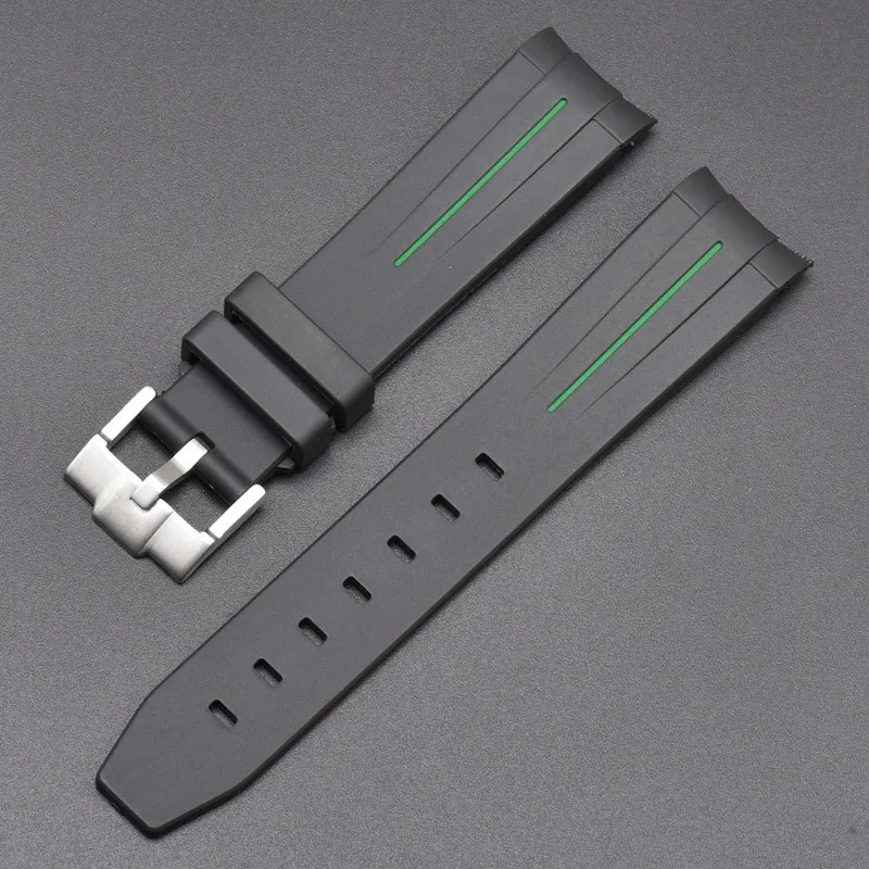 Curved Interface Rubber Strap - Waterproof Sports Watch Band