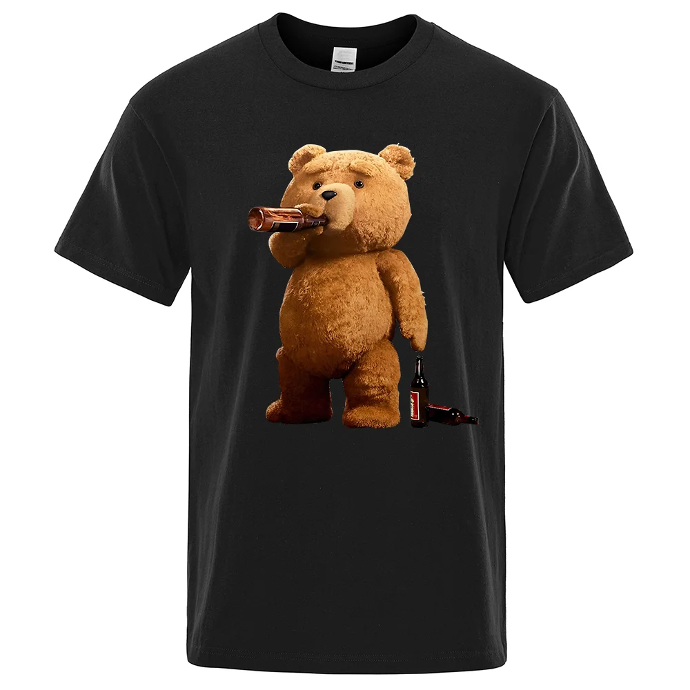 Charming Bear Beer Poster Graphic T-Shirt - Men's Casual Oversized Streetwear Tee