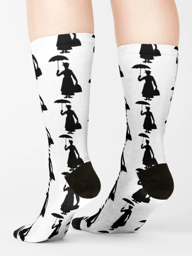 Mary Poppins Silhouette (Julie Andrews) 2 Socks Warm Socks Men