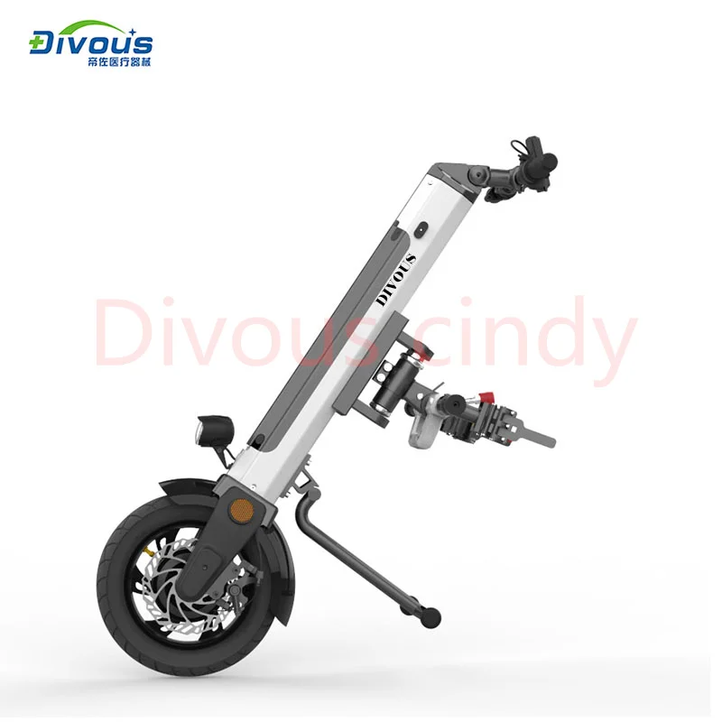 12 Inch N/W: 17.4KG Handicap Wheelchair Trailer for Disabled Driver Head Electric Handbike Handcycle 3