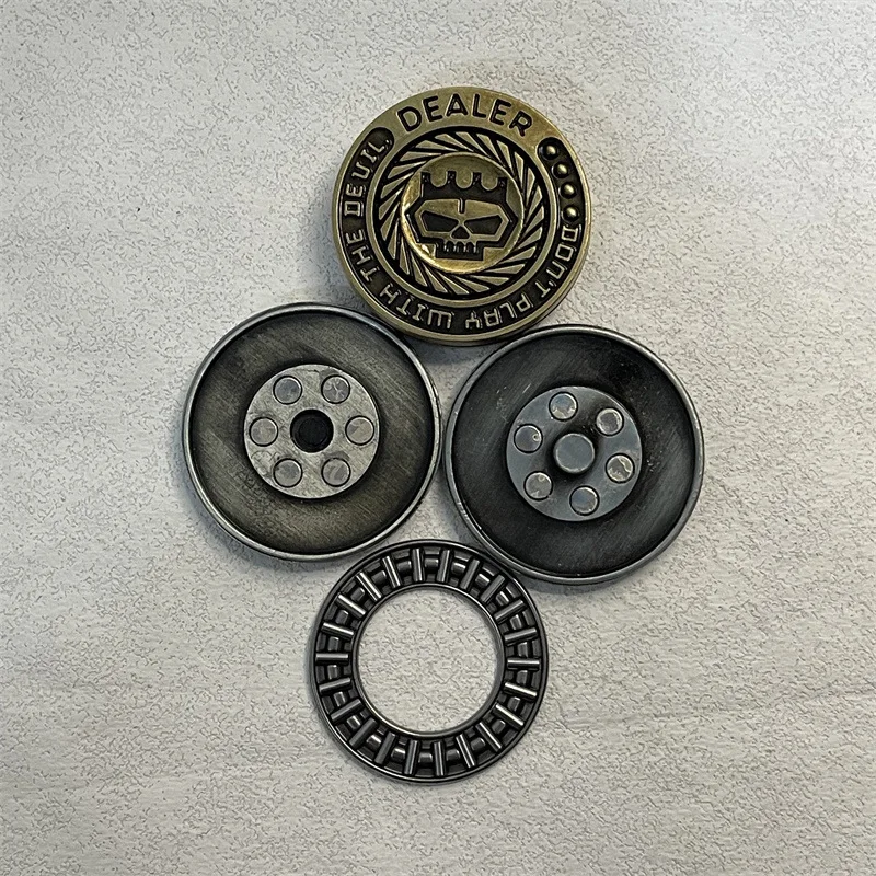 Premium Metal Fidget Coin and Slider Combo for Adults - Stress Relief Fidget Toy Set 4