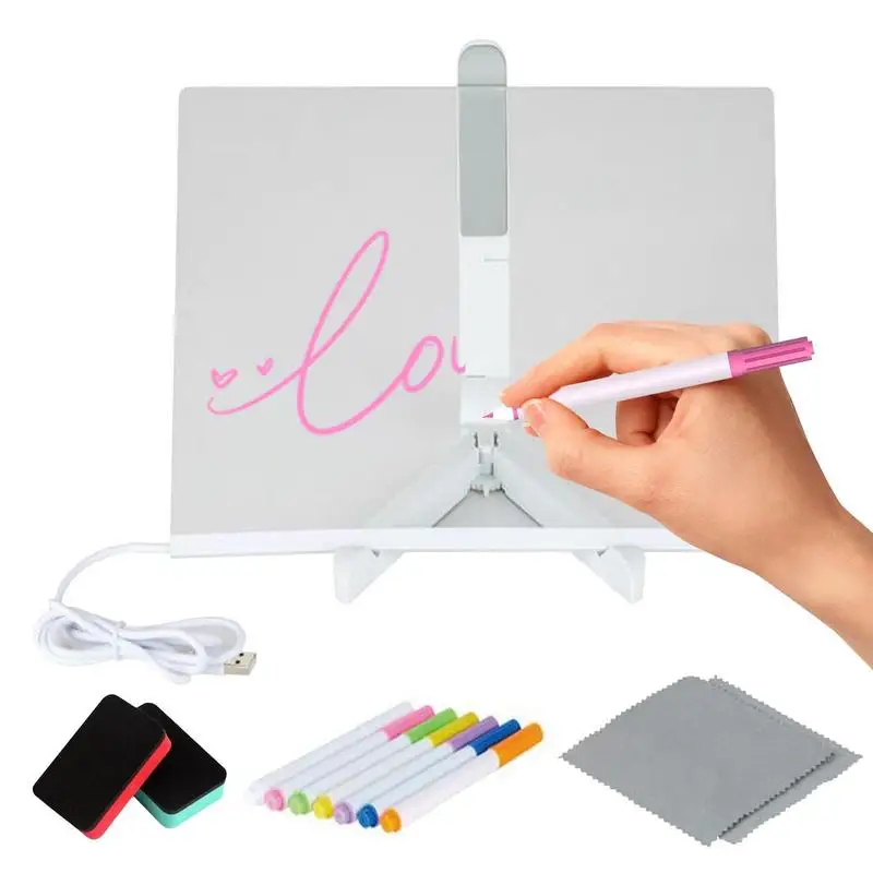 Acrylic Planning Board LED Drawing Painting Board With Light Up Stand Daily Planner Schedule Board LED Drawing Painting Board